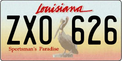 LA license plate ZXO626