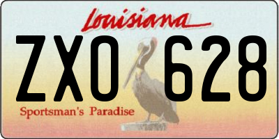 LA license plate ZXO628