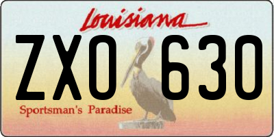 LA license plate ZXO630