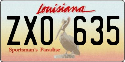LA license plate ZXO635