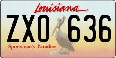 LA license plate ZXO636