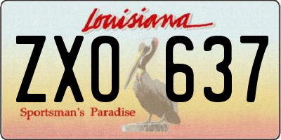 LA license plate ZXO637