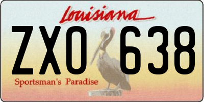 LA license plate ZXO638