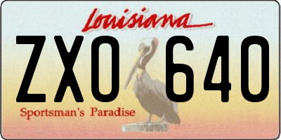 LA license plate ZXO640