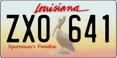 LA license plate ZXO641