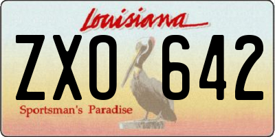 LA license plate ZXO642