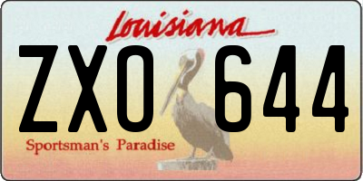 LA license plate ZXO644