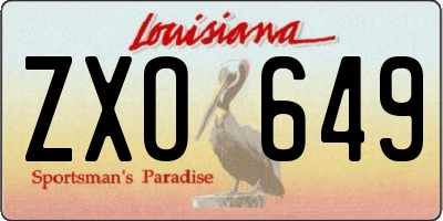 LA license plate ZXO649