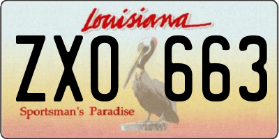 LA license plate ZXO663