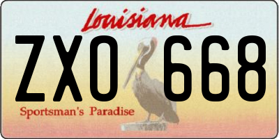 LA license plate ZXO668