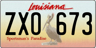 LA license plate ZXO673