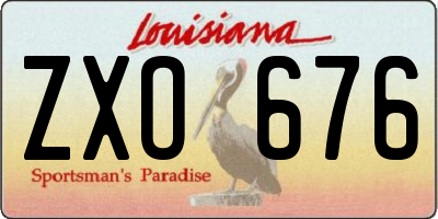 LA license plate ZXO676