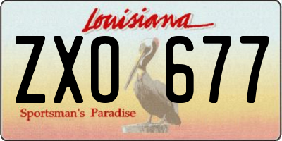 LA license plate ZXO677