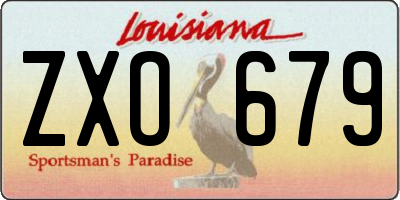 LA license plate ZXO679