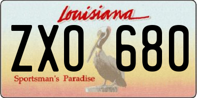 LA license plate ZXO680