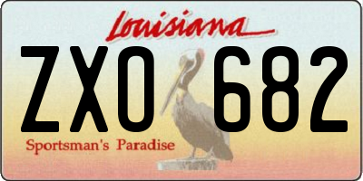 LA license plate ZXO682