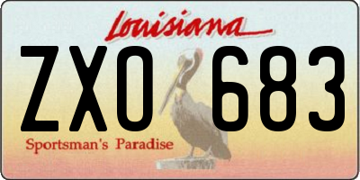 LA license plate ZXO683