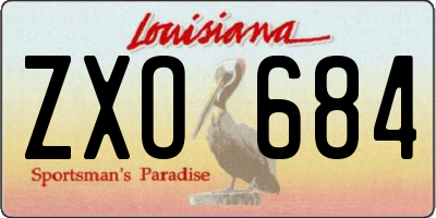 LA license plate ZXO684