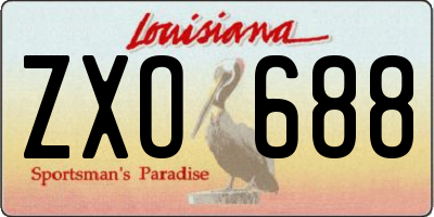 LA license plate ZXO688
