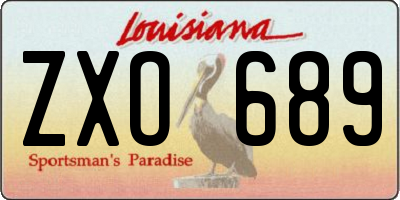 LA license plate ZXO689