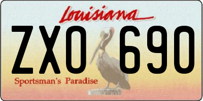 LA license plate ZXO690