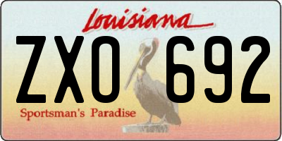 LA license plate ZXO692