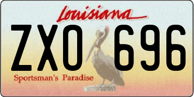 LA license plate ZXO696