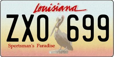 LA license plate ZXO699