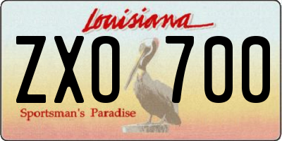 LA license plate ZXO700