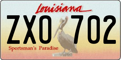 LA license plate ZXO702