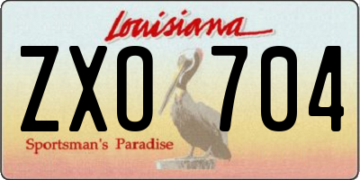 LA license plate ZXO704