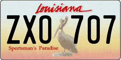LA license plate ZXO707