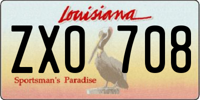 LA license plate ZXO708
