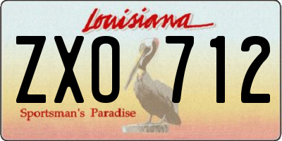 LA license plate ZXO712