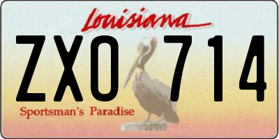 LA license plate ZXO714