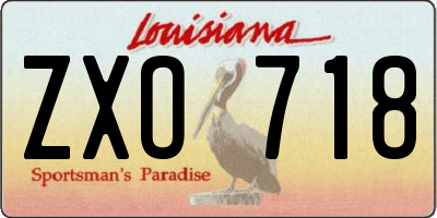 LA license plate ZXO718