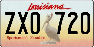 LA license plate ZXO720