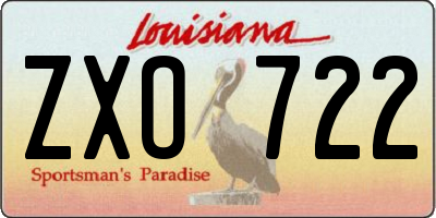 LA license plate ZXO722