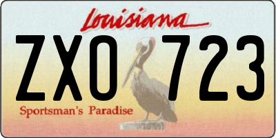 LA license plate ZXO723