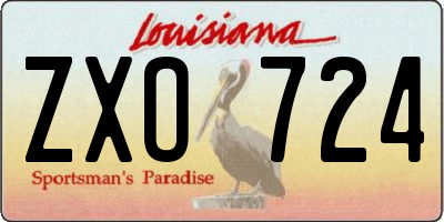 LA license plate ZXO724