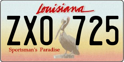 LA license plate ZXO725