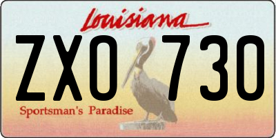 LA license plate ZXO730