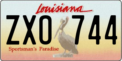 LA license plate ZXO744