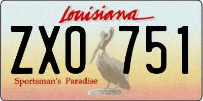 LA license plate ZXO751