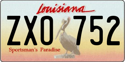 LA license plate ZXO752