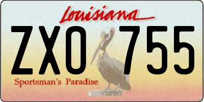 LA license plate ZXO755