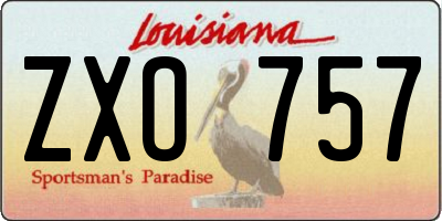 LA license plate ZXO757