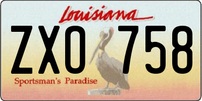 LA license plate ZXO758