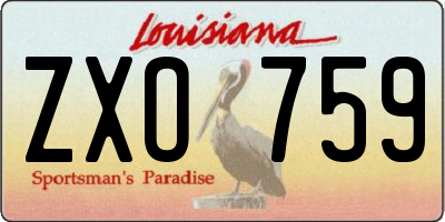 LA license plate ZXO759