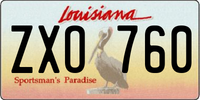 LA license plate ZXO760